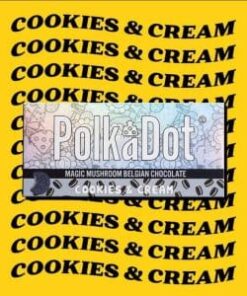 PolkaDot Cookies and Cream Belgian Chocolate Bar For Sale Our PolkaDot Cookies and Cream Belgian Chocolate Bar is ideal for chocolate enthusiasts who seek a creamy white chocolate with crispy cookie pieces. This chocolate bar, made with high-quality ingredients, has a rich and velvety flavor that melts in your tongue and left you wanting more. But it isn’t all. This delightful dessert also has a slew of health benefits. It is a natural source of antioxidants, which help fight against cell damage caused by free radicals. It is made with real cocoa butter and milk. It also contains minerals such as magnesium and potassium, which can help regulate blood pressure and lower the risk of heart disease. To enjoy the full flavor and freshness of this superb chocolate bar, store it in a cool, dry area away from direct sunlight. The suggested storage temperature ranges from 15°C to 18°C. This chocolate bar can be stored properly for up to six months from the date of manufacture. Polkadot Cookies and Cream Review | Polkadot Shroom Bar Review If you enjoy the rich, delicious flavor of cookies and cream, then must try the PolkaDot Cookies & Cream Belgian Chocolate Bar from Polkadot Chocolates. This handcrafted chocolate bar is a work of beauty, combining the rich, velvety taste of premium Belgian chocolate with the pleasant crunch of genuine cookie pieces. The superb quality of this chocolate bar distinguishes it from the competition. This chocolate bar is a true tribute to the art of chocolate-making, made with only the finest materials, including top-grade cocoa beans and real cookie chunks. Each bite is an adventure in and of itself, with the ideal blend of sweetness, creaminess, and crunch. But it’s not just the taste and quality of this chocolate bar that distinguishes it. It’s also the care and attention to detail that goes into every part of its manufacture, from ingredient procurement to packaging and presentation. As a result, the chocolate bar is as lovely to look at as it is to eat. Not to mention the nutritional advantages of all Polkadot chocolates, including our favorite PolkaDot Cinnamon Toast Crunch. Dark chocolate, in particular, has been proven to have a number of possible health benefits, including improved heart health, less inflammation, and improved cognitive function. And with PolkaDot Cookies and Cream Belgian Chocolate Bar, you may get all the advantages of dark chocolate in an absolutely enticing form.